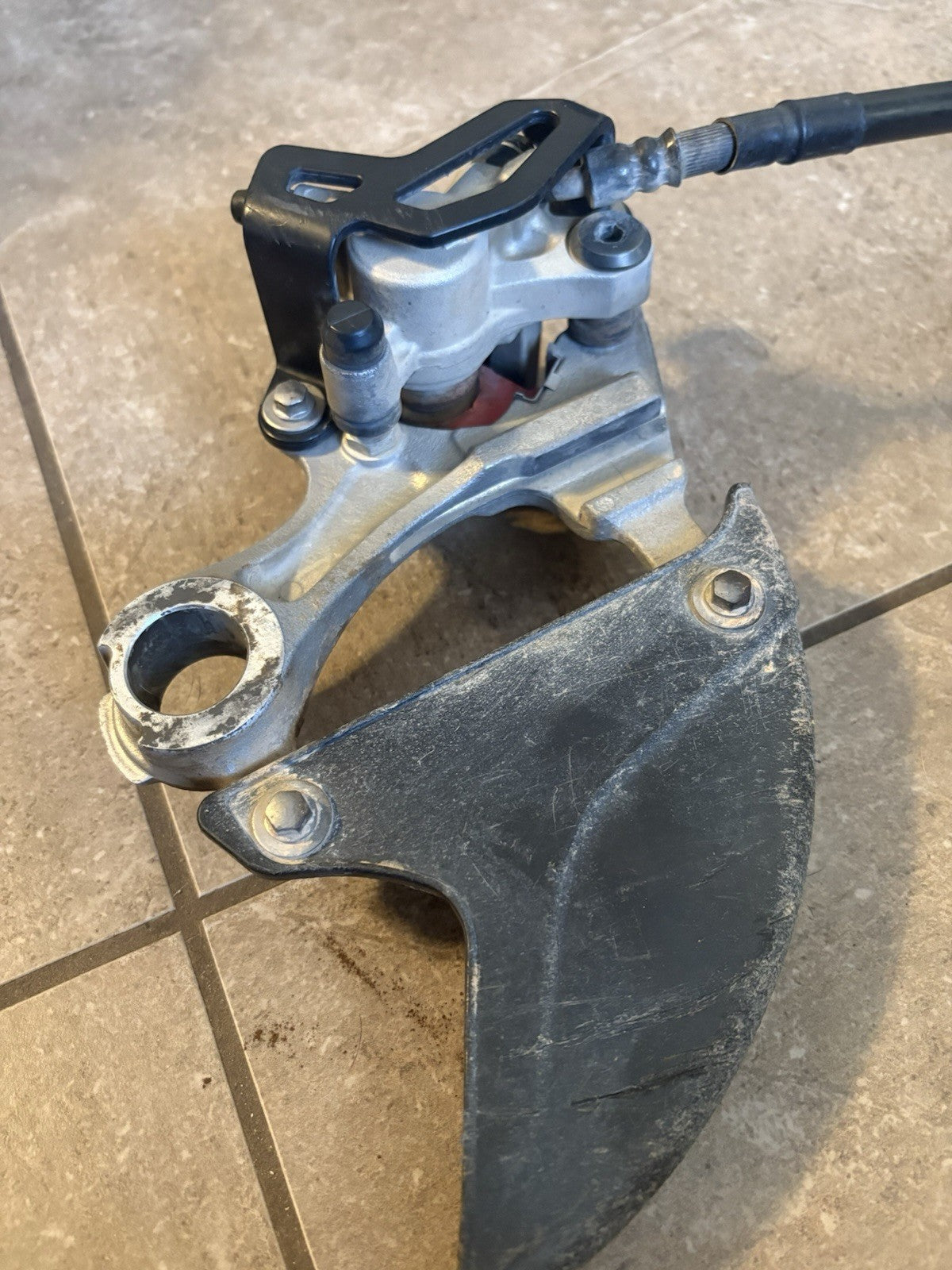 2009 Kx450f OEM Rear Back Brake Assembly Master Cylinder Caliper Line Mount