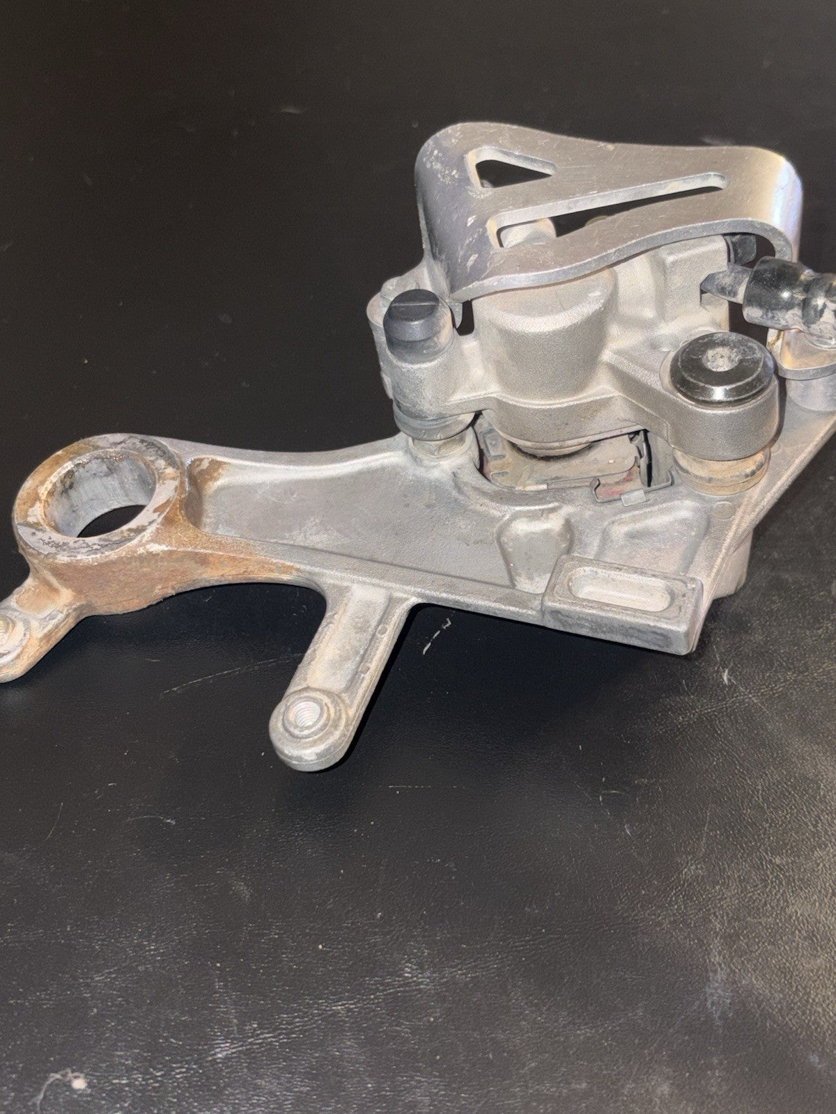 02-04 2004 CRF450R CRF 450R Rear Brake Caliper Assembly Mount Metal Guard Line