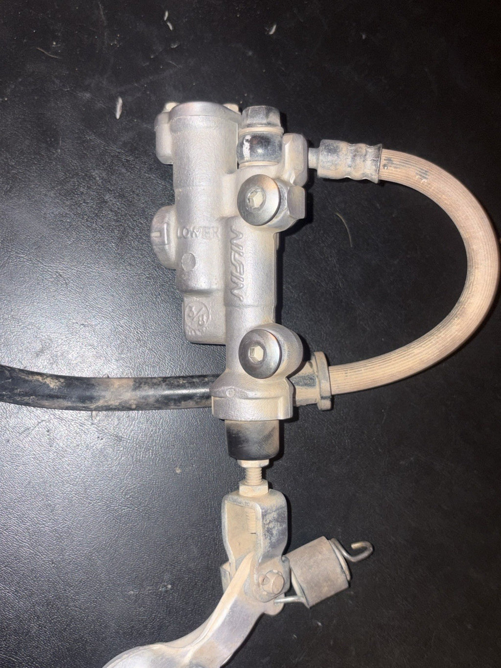 2008 HONDA CRF450R OEM NISSIN REAR BACK BRAKE CALIPER MASTER CYLINDER ASSEMBLY