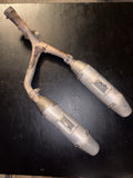 2006-2009 CRF250R OEM Exhaust Mid Y Pipe Dual Muffler Silencer Tail Slip On