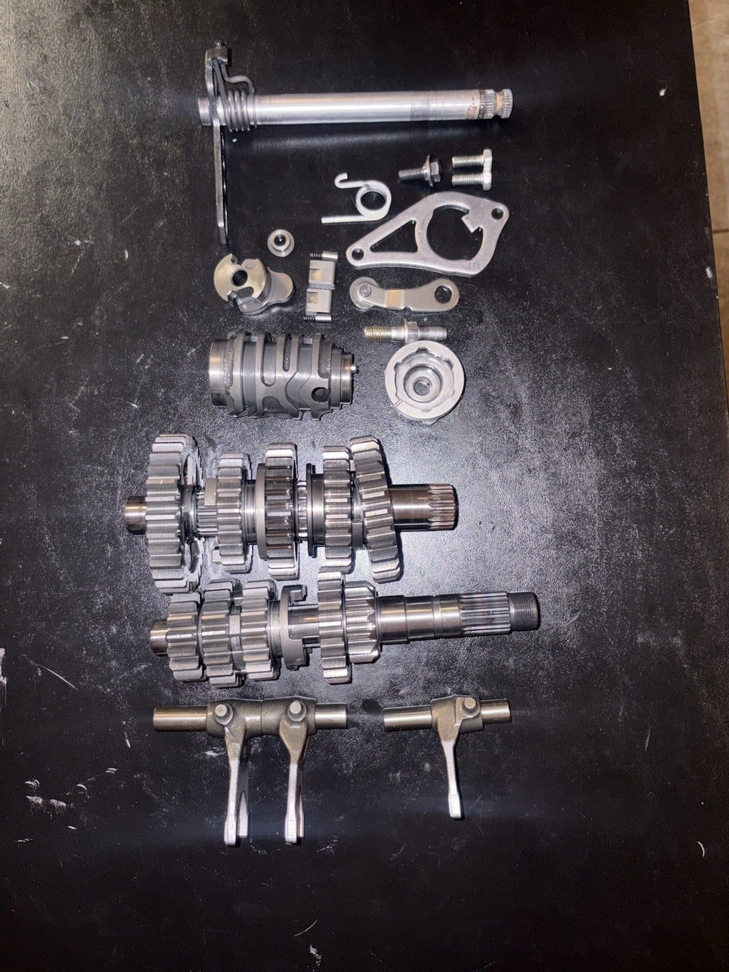 2008 HONDA CRF250R OEM TRANSMISSION GEARBOX SHIFT MECHANISM FORKS SHAFT ASSEMBLY