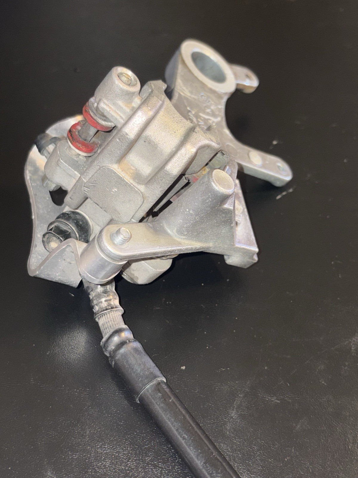 02-04 2004 CRF450R CRF 450R Rear Brake Caliper Assembly Mount Metal Guard Line
