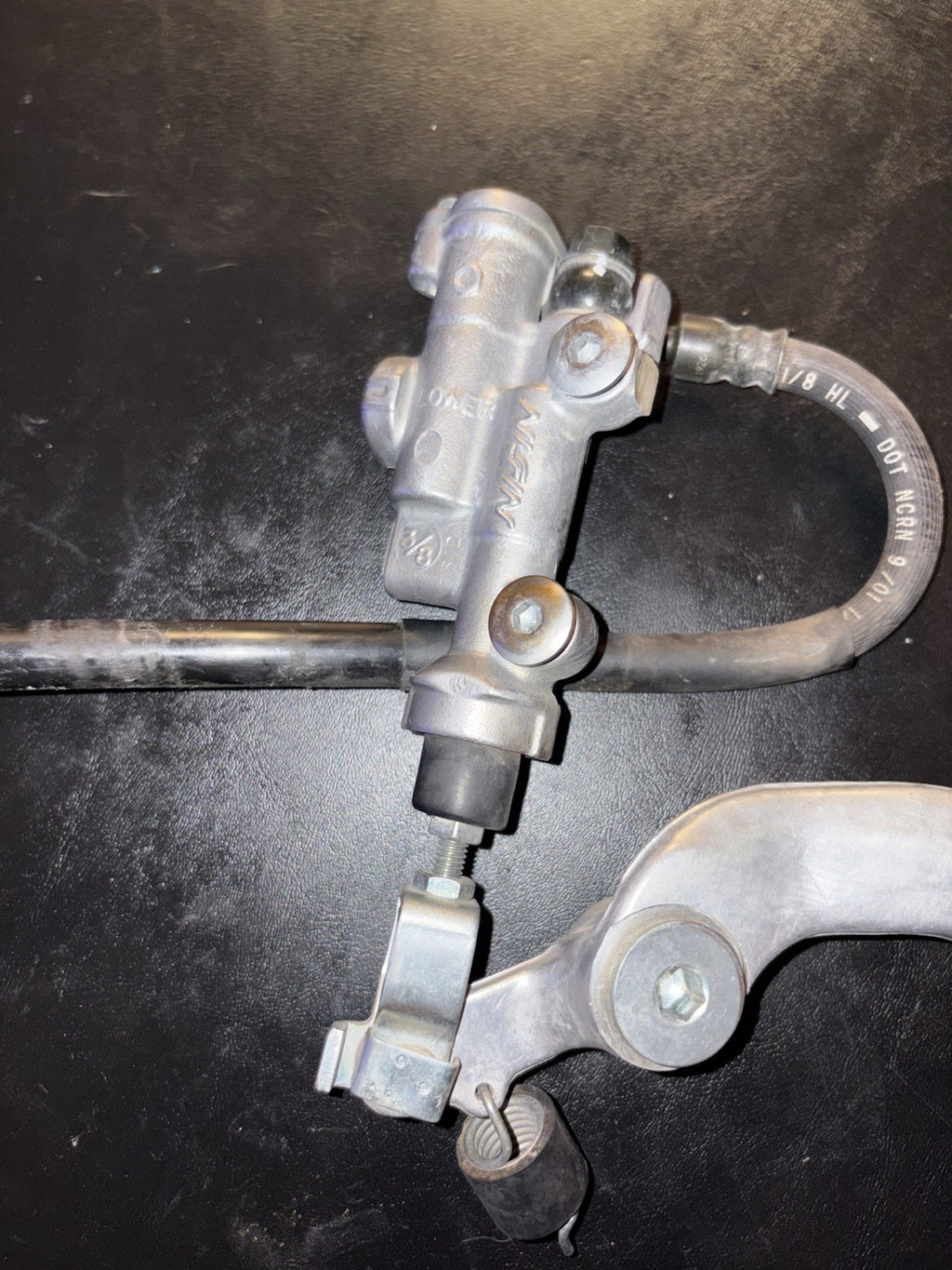 2002 HONDA CR125R OEM NISSIN REAR BACK BRAKE CALIPER MASTER CYLINDER LEVER