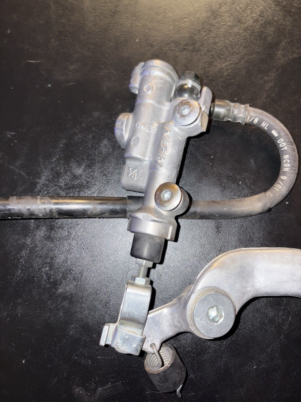 2002 HONDA CR125R OEM NISSIN REAR BACK BRAKE CALIPER MASTER CYLINDER LEVER