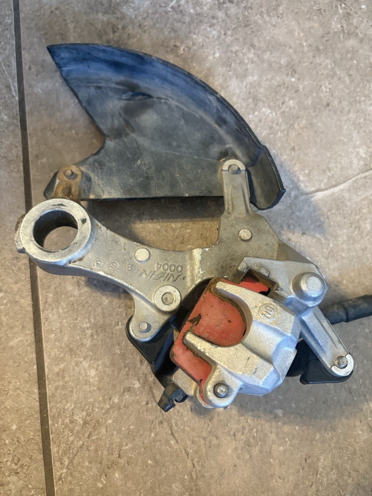 2009 Kx450f OEM Rear Back Brake Assembly Master Cylinder Caliper Line Mount