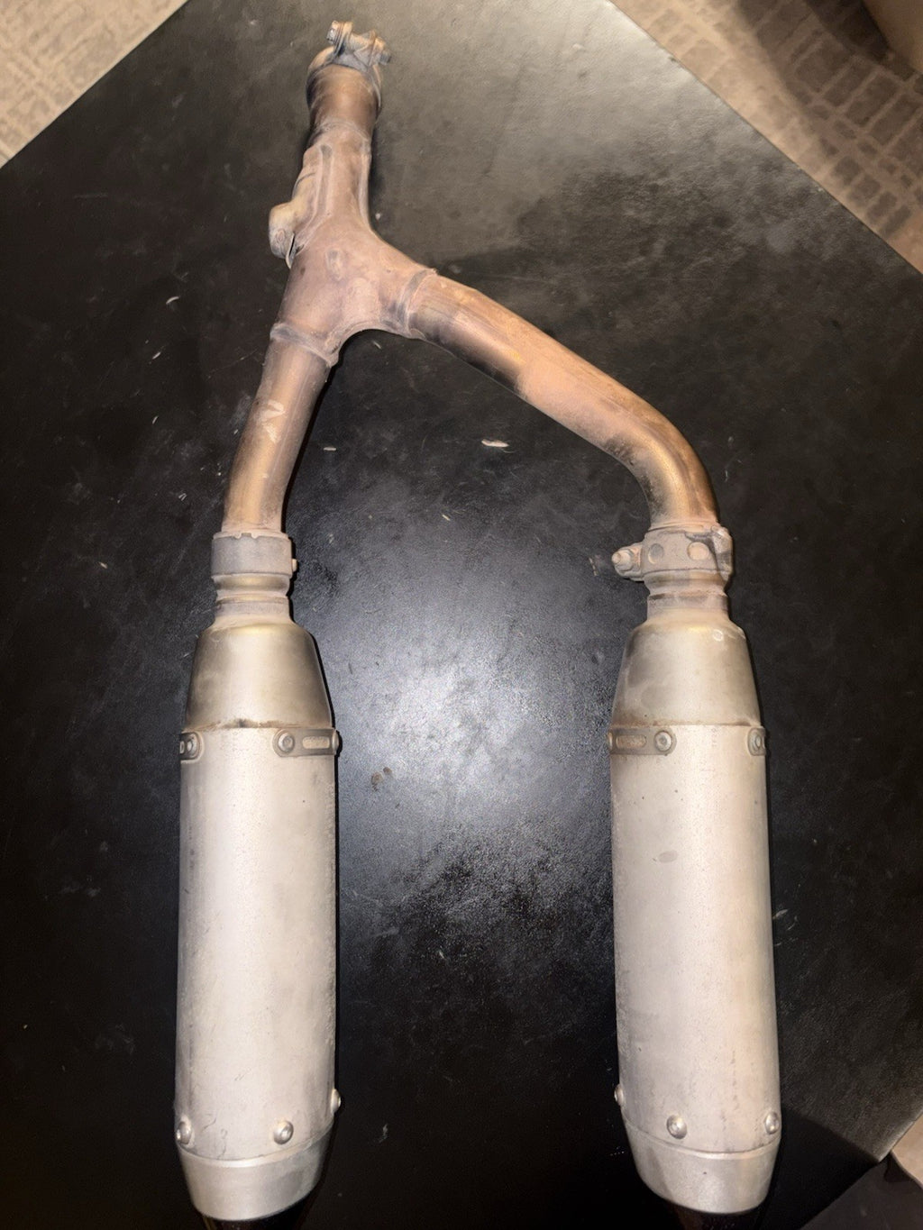 2006-2009 CRF250R OEM Exhaust Mid Y Pipe Dual Muffler Silencer Tail Slip On