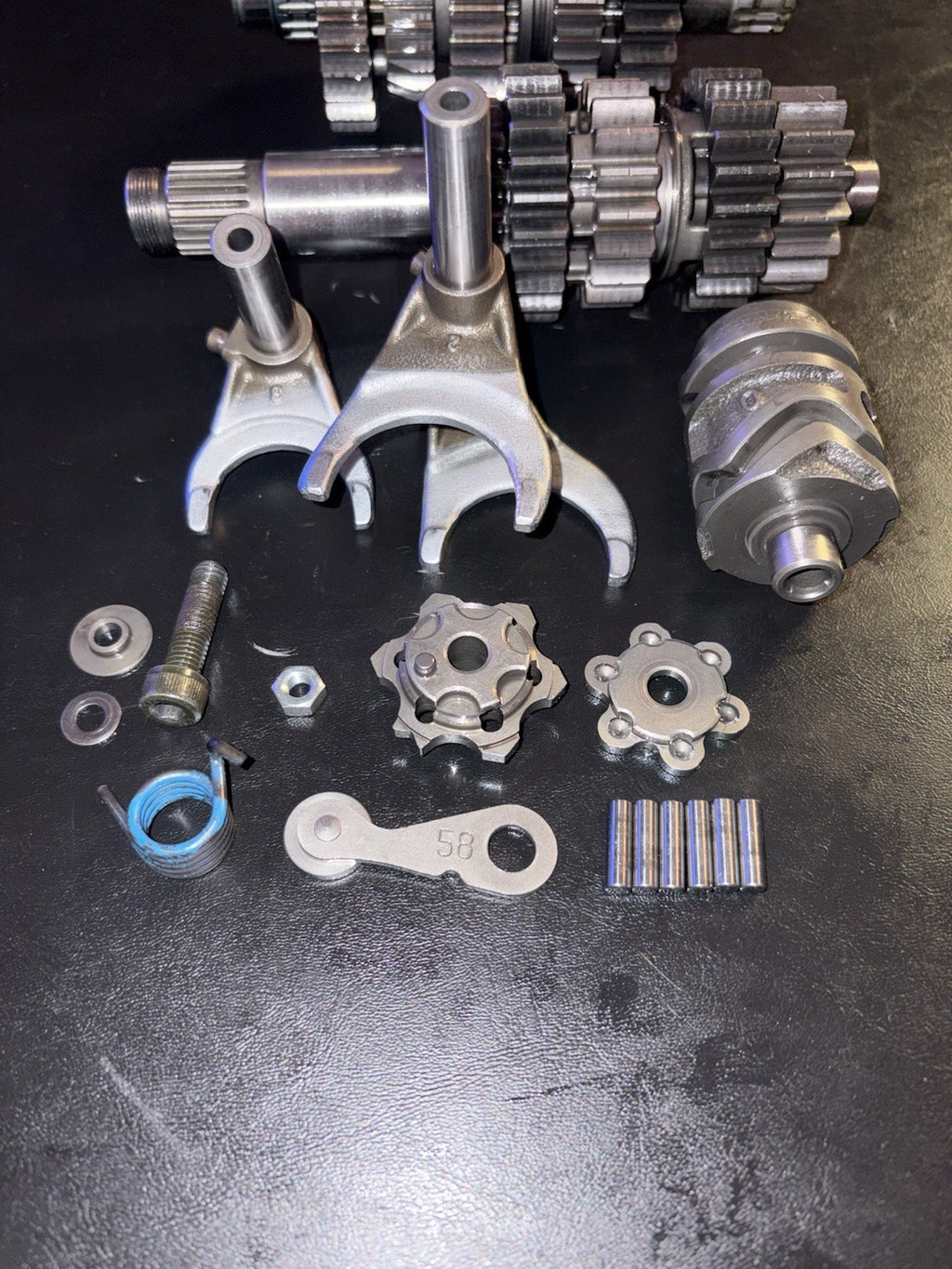 2001 Kawasaki KX250 OEM Transmission Assembly Gears Shift Forks Drum Shafts