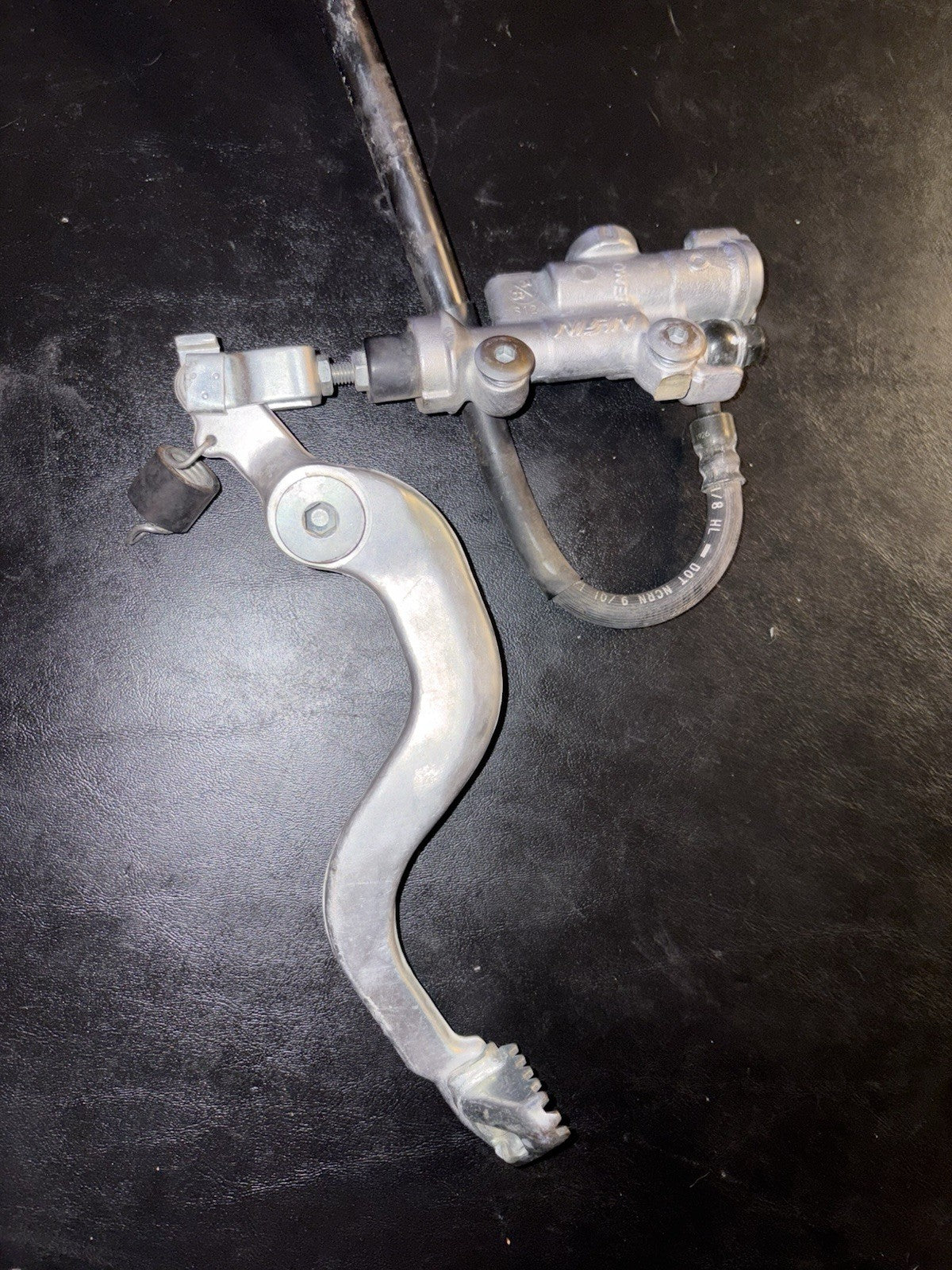 2002 HONDA CR125R OEM NISSIN REAR BACK BRAKE CALIPER MASTER CYLINDER LEVER