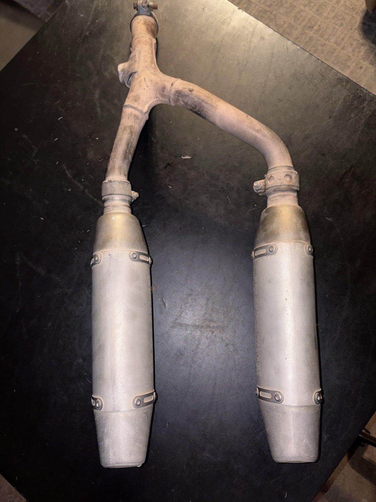 2006-2009 CRF250R OEM Exhaust Mid Y Pipe Dual Muffler Silencer Tail Slip On