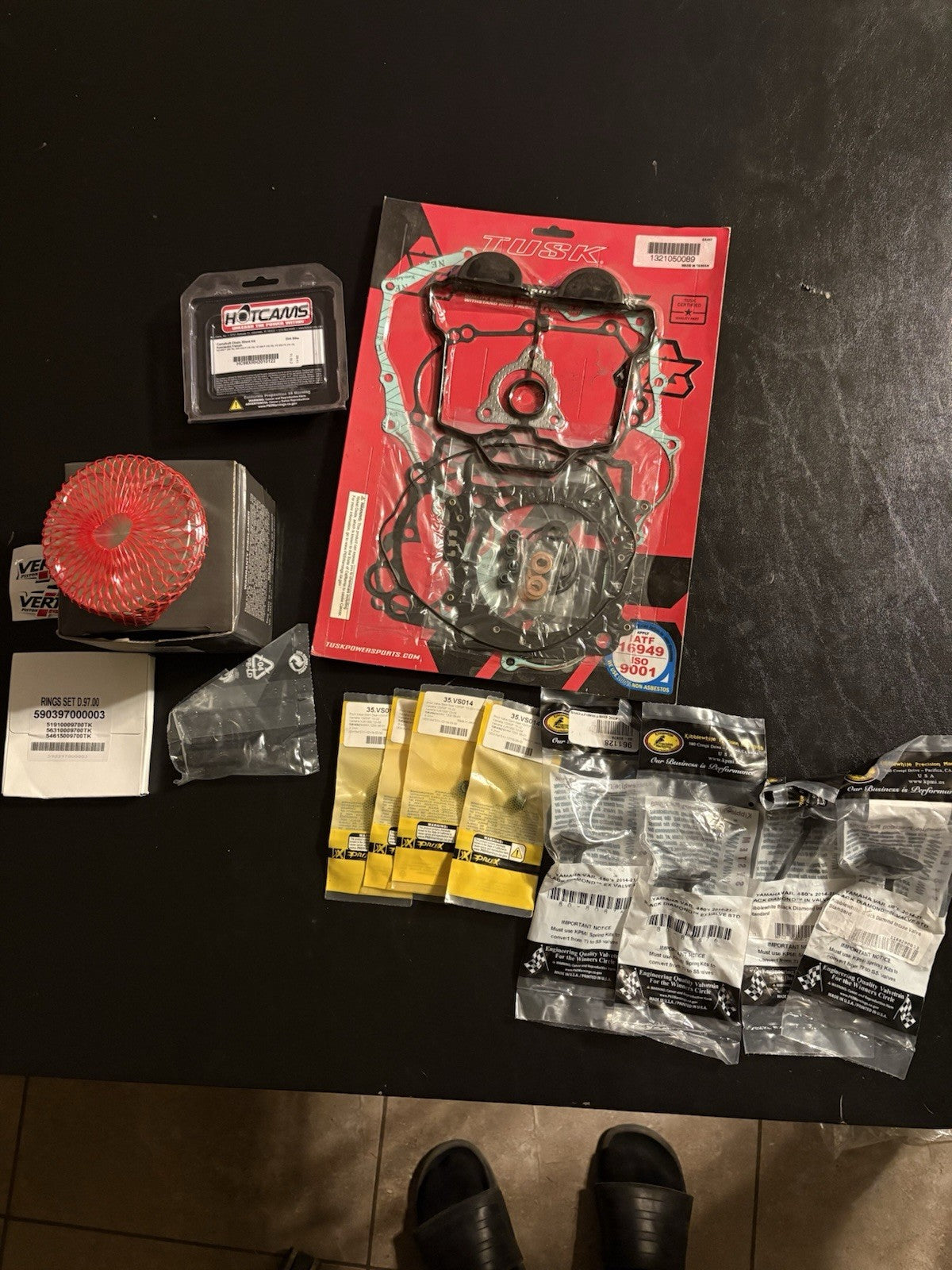2018 Yamaha Yz450f Engine Top End Rebuild Kit Valves Seals Piston Rings Gaskets