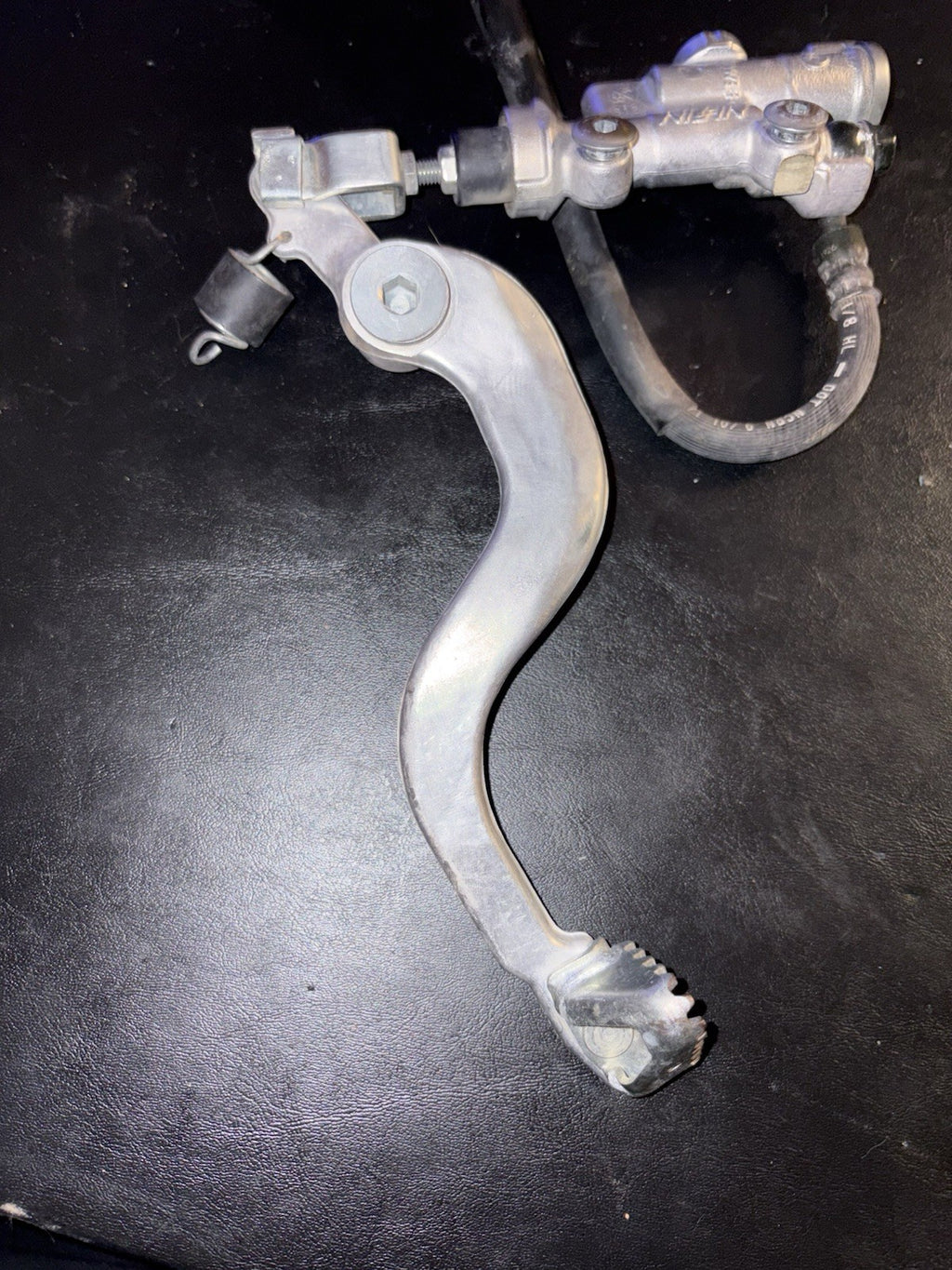 2002 HONDA CR125R OEM NISSIN REAR BACK BRAKE CALIPER MASTER CYLINDER LEVER