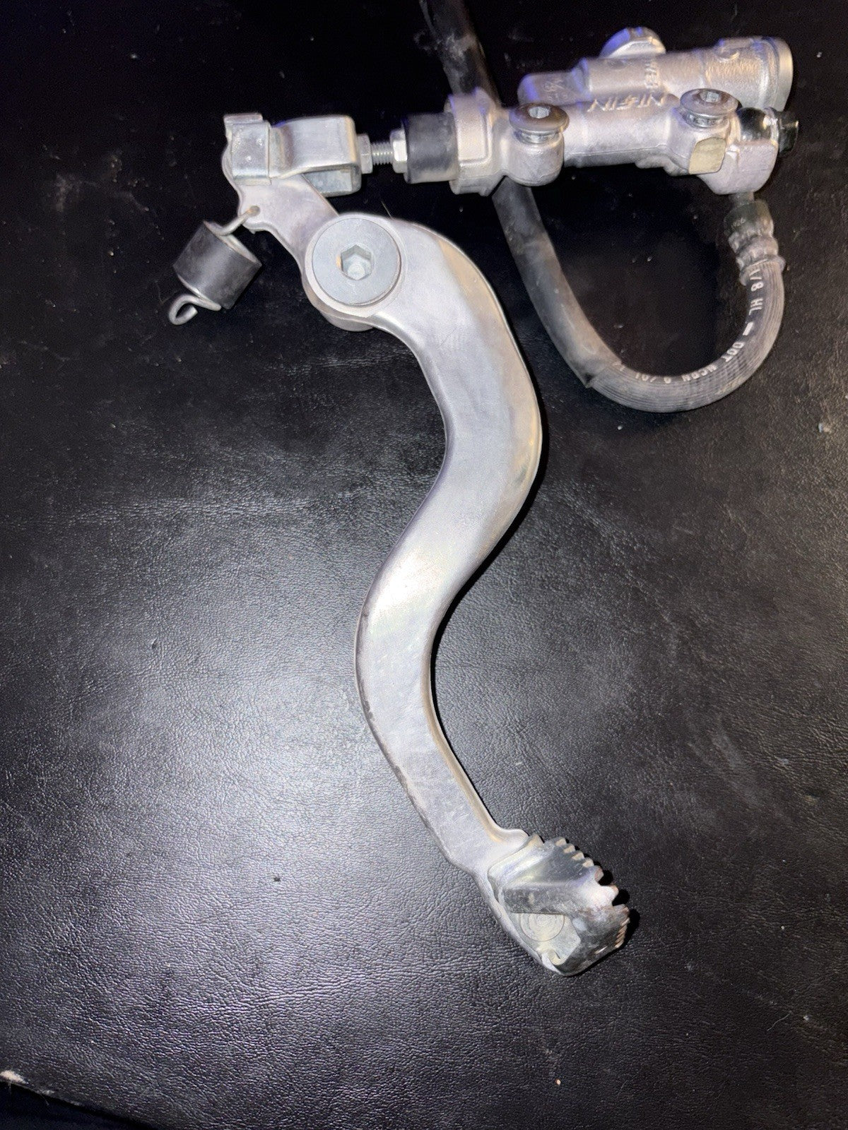 2002 HONDA CR125R OEM NISSIN REAR BACK BRAKE CALIPER MASTER CYLINDER LEVER