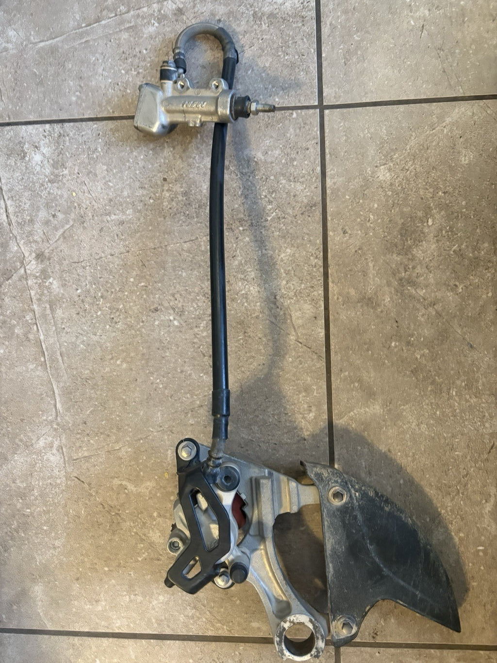 2009 Kx450f OEM Rear Back Brake Assembly Master Cylinder Caliper Line Mount