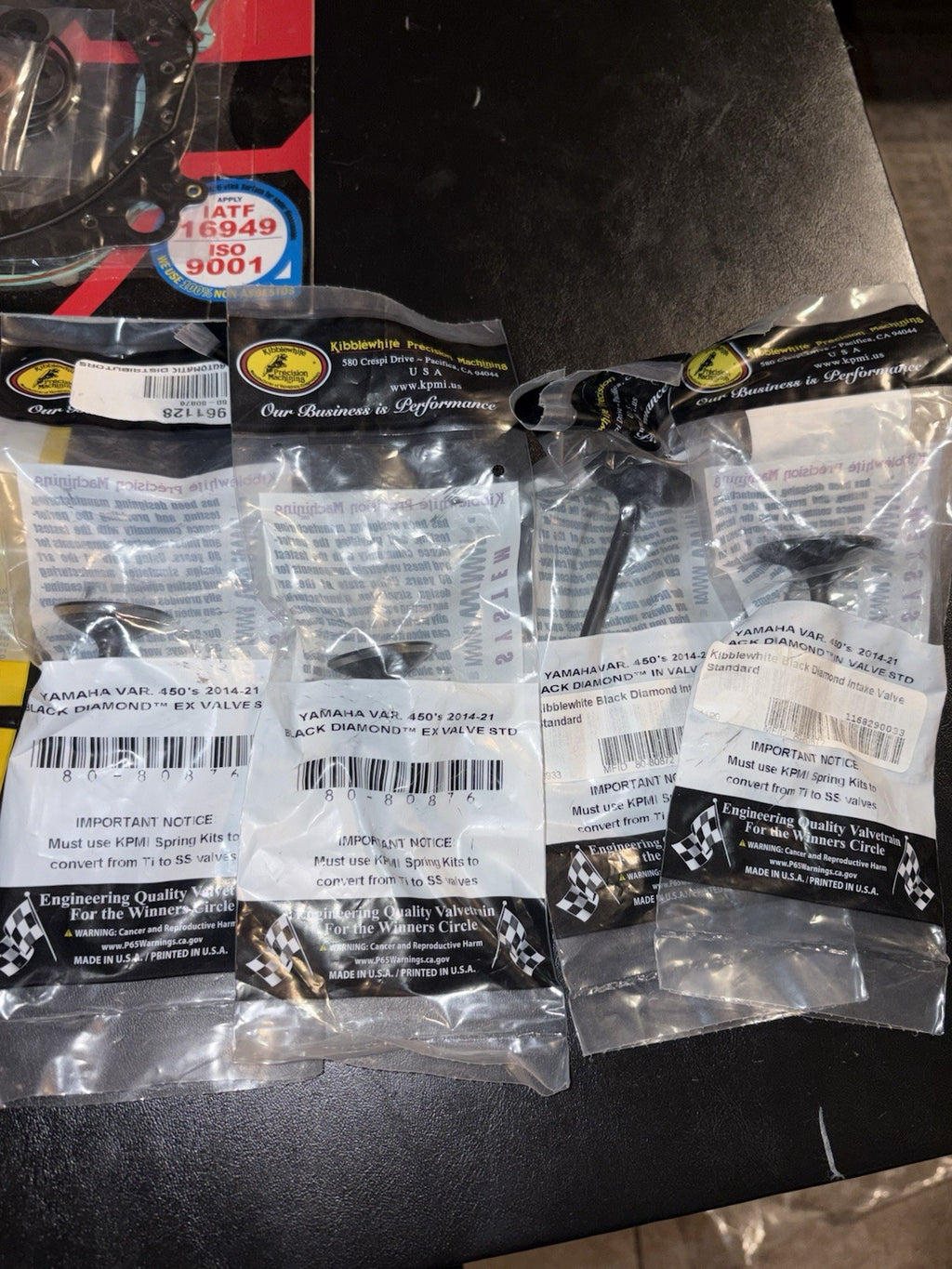 2018 Yamaha Yz450f Engine Top End Rebuild Kit Valves Seals Piston Rings Gaskets